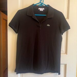 Women's Black Lacoste Polo | 42
